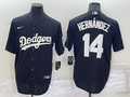 Men's Los Angeles Dodgers Enrique Hernandez #14 Black Replica Baseball Jerseys