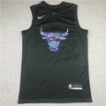 Michael Jordan #23 Chicago Bulls Nike All-Black Stealth Iridescent Logo Swingman Jersey
