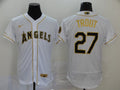 Men's Los Angeles Angels Mike Trout #27 White Sewn Baseball Jerseys