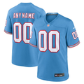 Custom Tennessee Titans Light Blue Oilers Throwback Game Jerseys