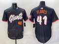 Men's San Francisco Giants Wilmer Flores #41 Black 2025 City Connect Limited Player Jerseys