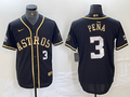 Men's Houston Astros Jeremy Pena #3 Black Replica Player Jerseys