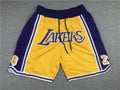 Men's Los Angeles Lakers #8/24 Yellow Basketball Shorts1