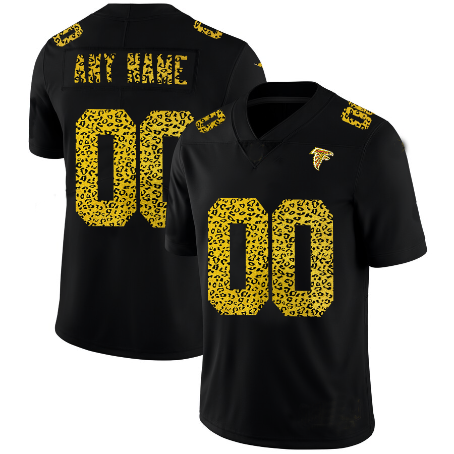 Custom1 Atlanta Falcons Leopard Print Fashion Vapor Limited Jerseys Black Stitched American Football Jerseys