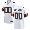 Custom1 Cleveland Browns White Game Jerseys