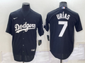 Men's Los Angeles Dodgers Julio Urias #7 Black Replica Baseball Jerseys