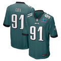 Men's Philadelphia Eagles Fletcher Cox #91 Midnight Green Super Bowl LVII Patch Game Jerseys