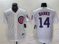 Men's Chicago Cubs Ernie Banks #14 White Replica Baseball Jerseys