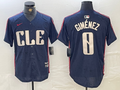 Men's Cleveland Guardians Andres Gimenez #0 Navy 2024 City Connect Limited Jerseys