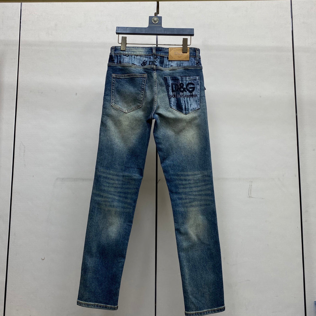 Dolce & Gabbana DG VIBE3 Embroidered Logo Slim Fit Jeans