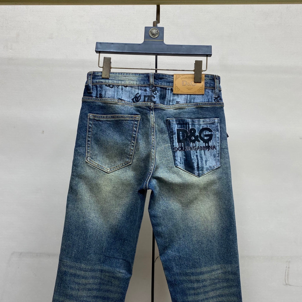 Dolce & Gabbana DG VIBE3 Embroidered Logo Slim Fit Jeans