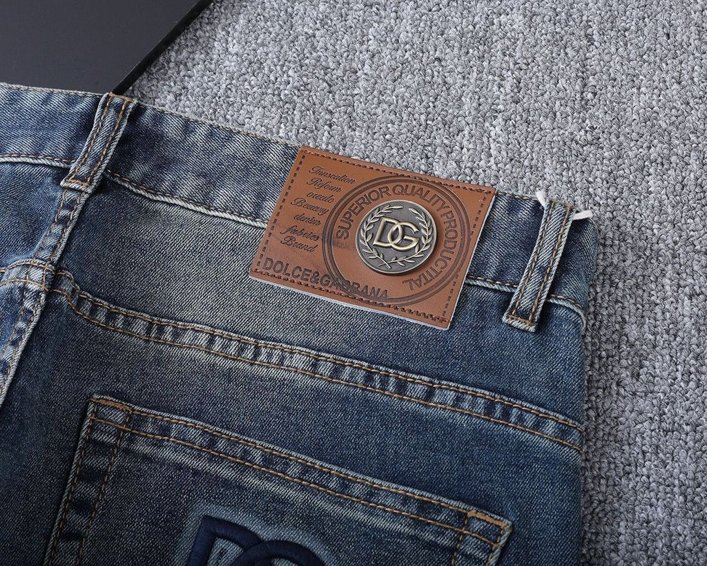 Dolce & Gabbana DG VIBE3 Embroidered Logo Slim Fit Jeans
