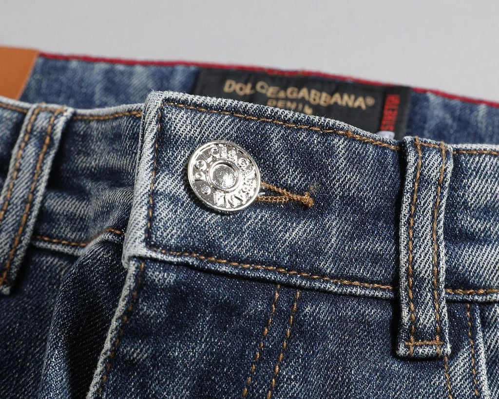 Dolce & Gabbana DG VIBE3 Embroidered Logo Slim Fit Jeans