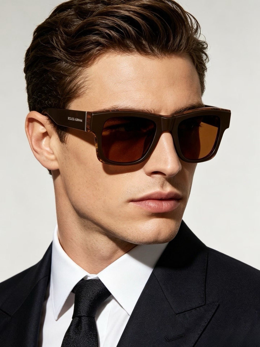 Dolce & Gabbana DG Sunglasses – Oversized Square Frame with Crystal DG Logo