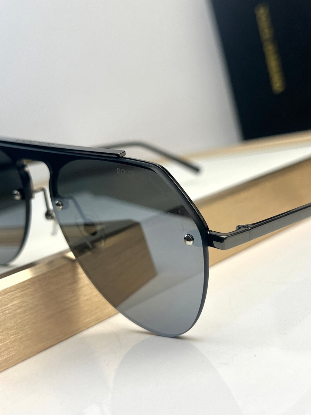 Dolce & Gabbana DG Sunglasses – Oversized Square Frame with Crystal DG Logo | Gold & Black