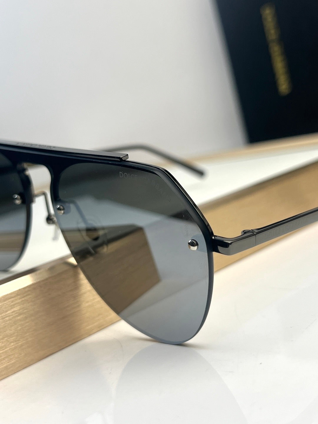 Dolce & Gabbana DG Sunglasses – Oversized Square Frame with Crystal DG Logo | Gold & Black