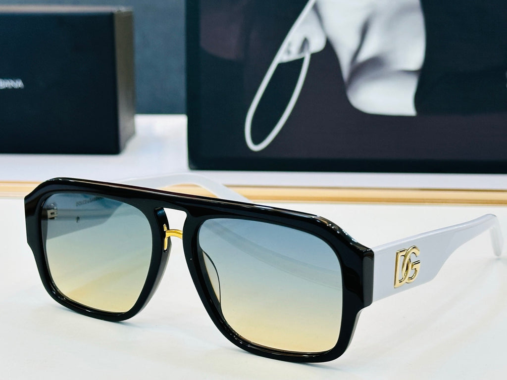 Dolce & Gabbana DG Sunglasses – Oversized Square Frame with Crystal DG Logo