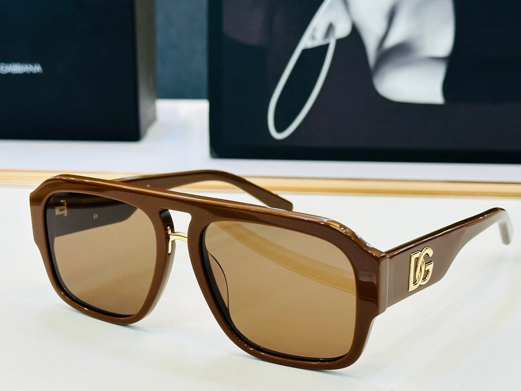 Dolce & Gabbana DG Sunglasses – Oversized Square Frame with Crystal DG Logo