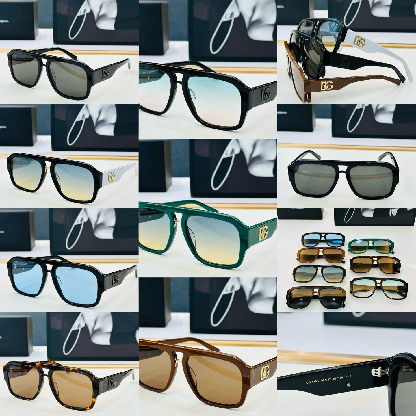 Dolce & Gabbana DG Sunglasses – Oversized Square Frame with Crystal DG Logo
