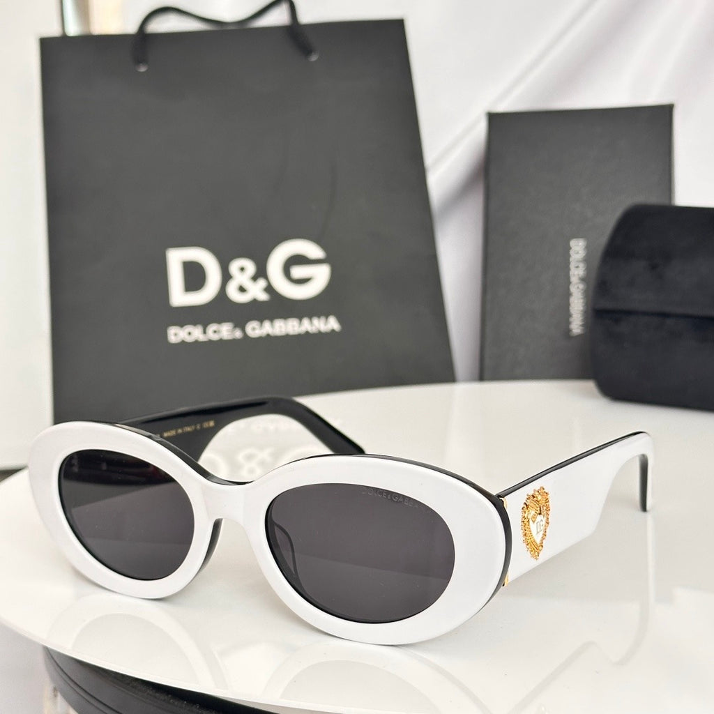 Dolce & Gabbana DG Sunglasses – Oversized Square Frame with Crystal DG Logo