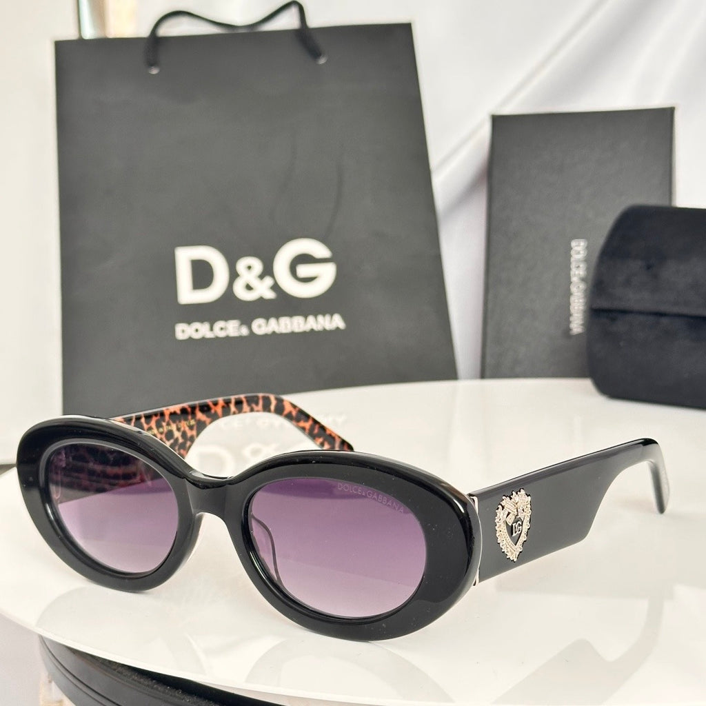 Dolce & Gabbana DG Sunglasses – Oversized Square Frame with Crystal DG Logo