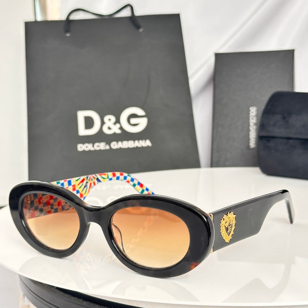 Dolce & Gabbana DG Sunglasses – Oversized Square Frame with Crystal DG Logo