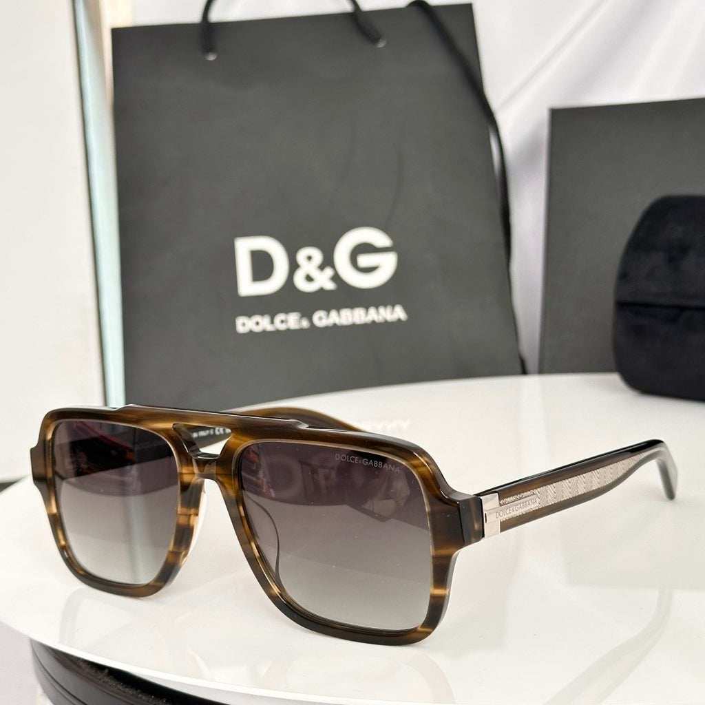 Dolce & Gabbana DG Sunglasses – Oversized Square Frame with Crystal DG Logo