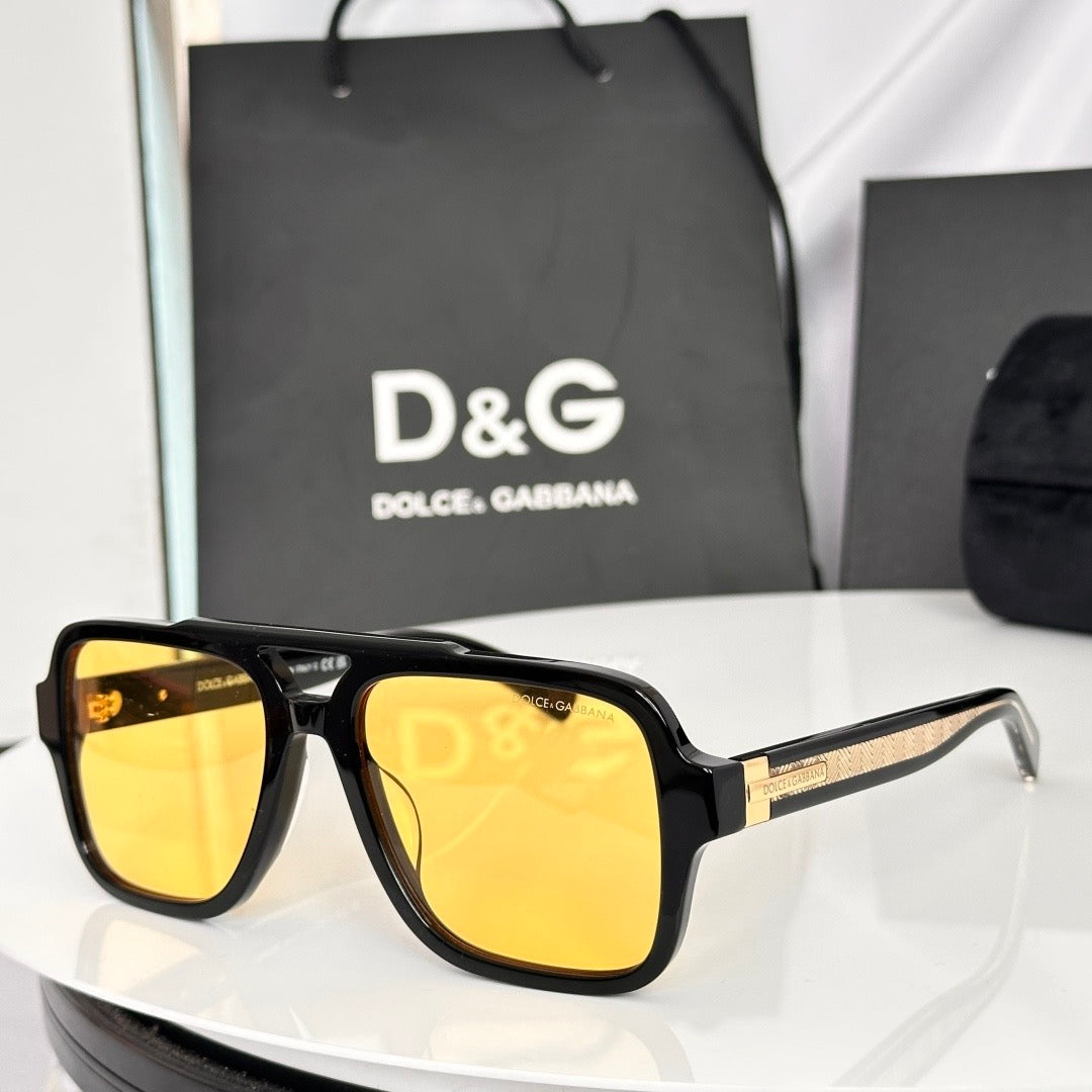 Dolce & Gabbana DG Sunglasses – Oversized Square Frame with Crystal DG Logo