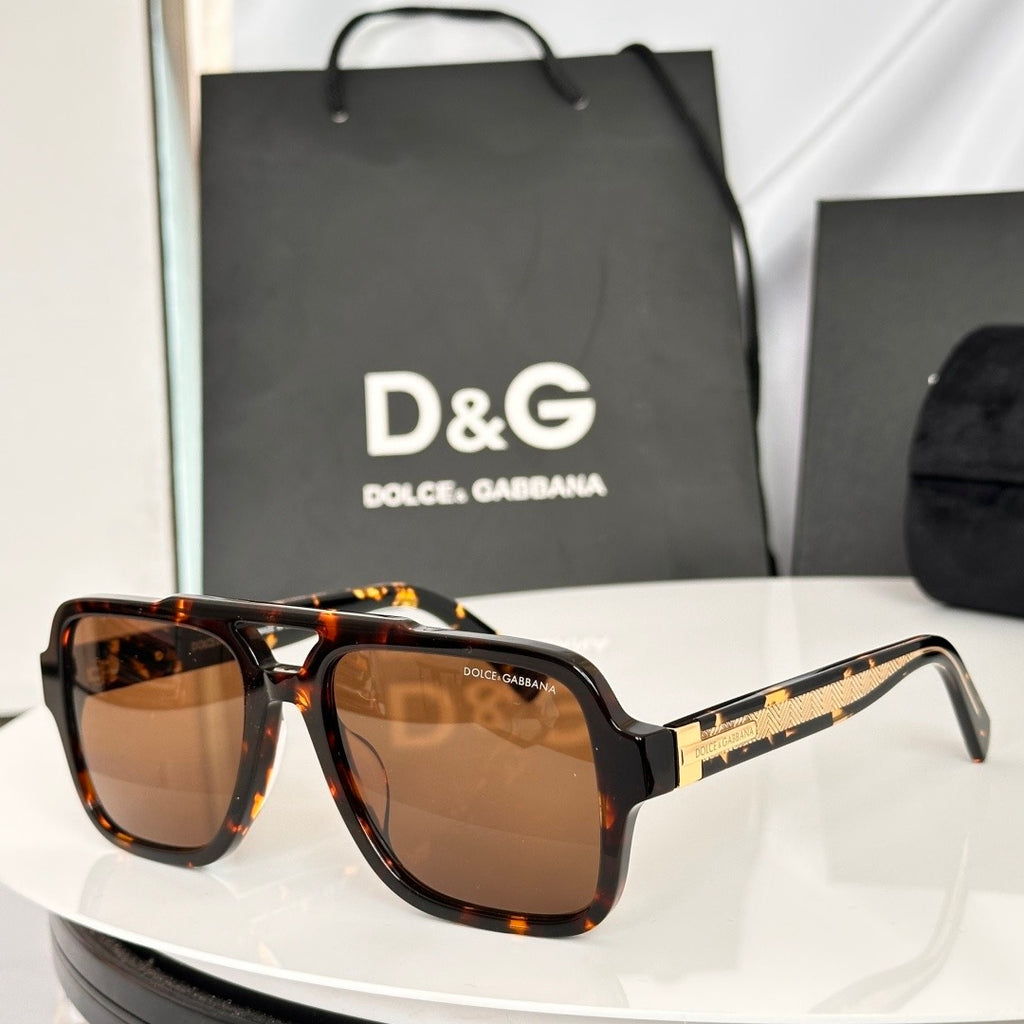 Dolce & Gabbana DG Sunglasses – Oversized Square Frame with Crystal DG Logo