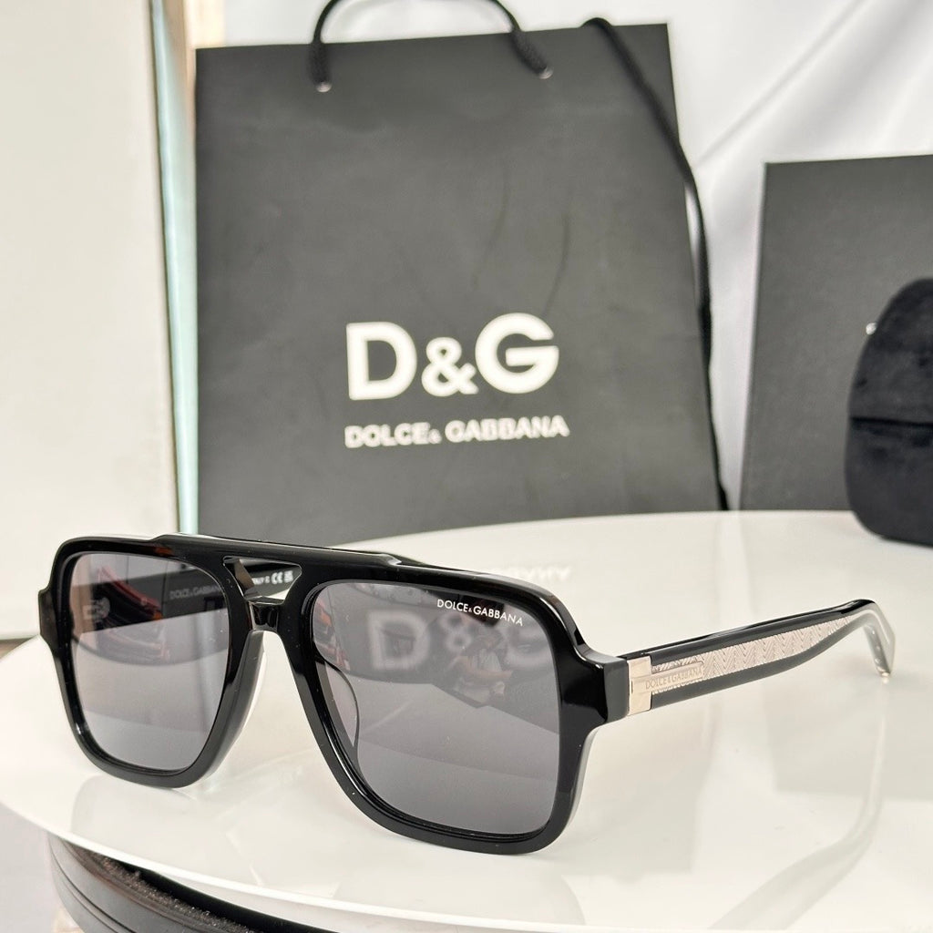 Dolce & Gabbana DG Sunglasses – Oversized Square Frame with Crystal DG Logo