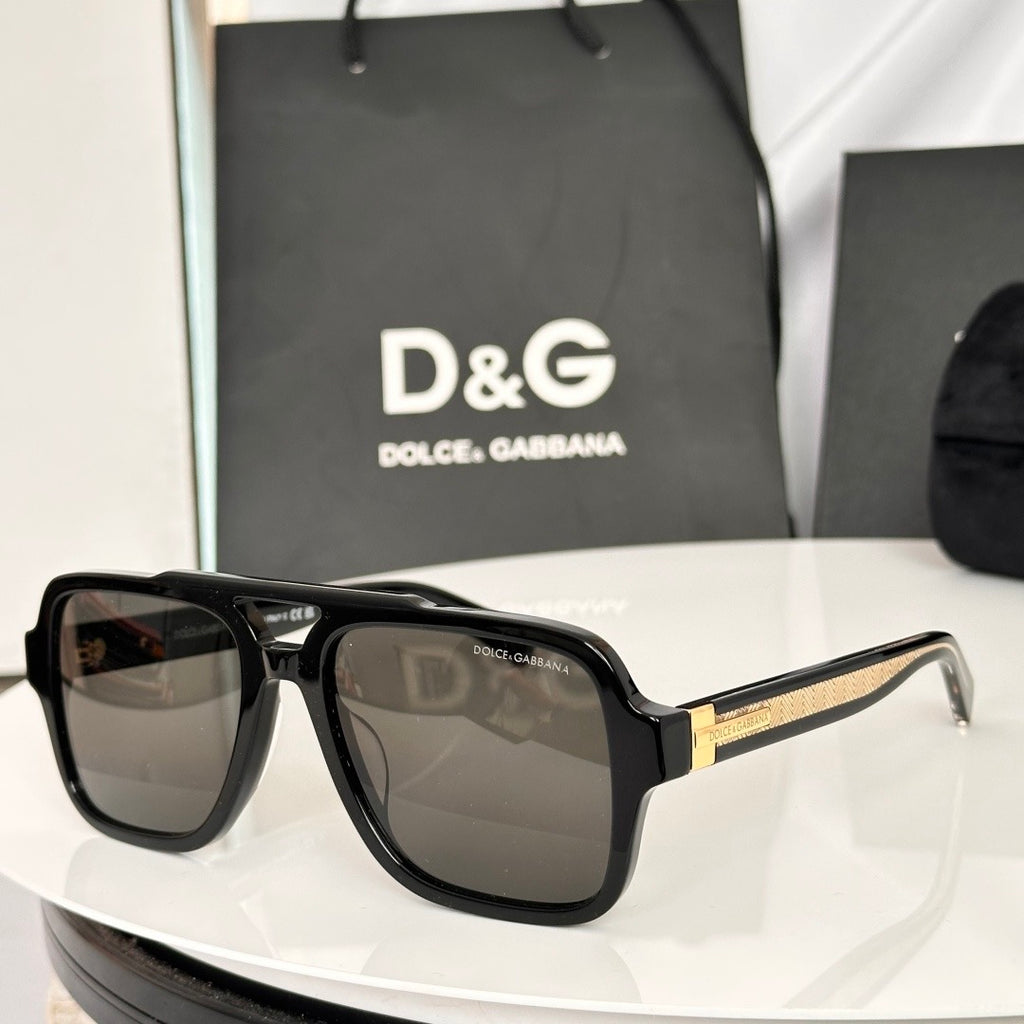 Dolce & Gabbana DG Sunglasses – Oversized Square Frame with Crystal DG Logo