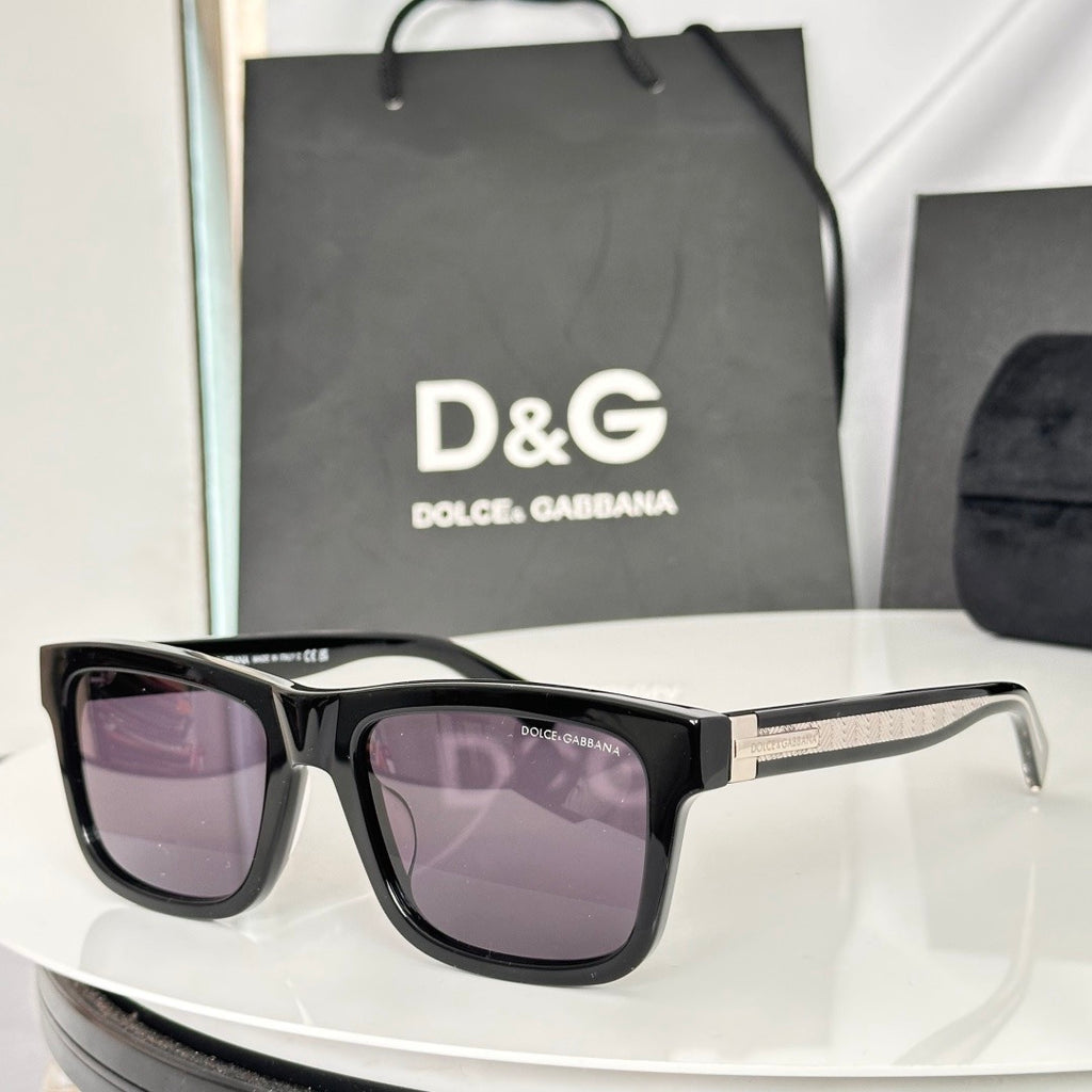 Dolce & Gabbana DG Sunglasses – Oversized Square Frame with Crystal DG Logo