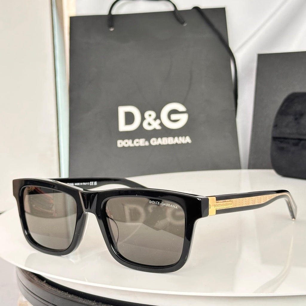 Dolce & Gabbana DG Sunglasses – Oversized Square Frame with Crystal DG Logo