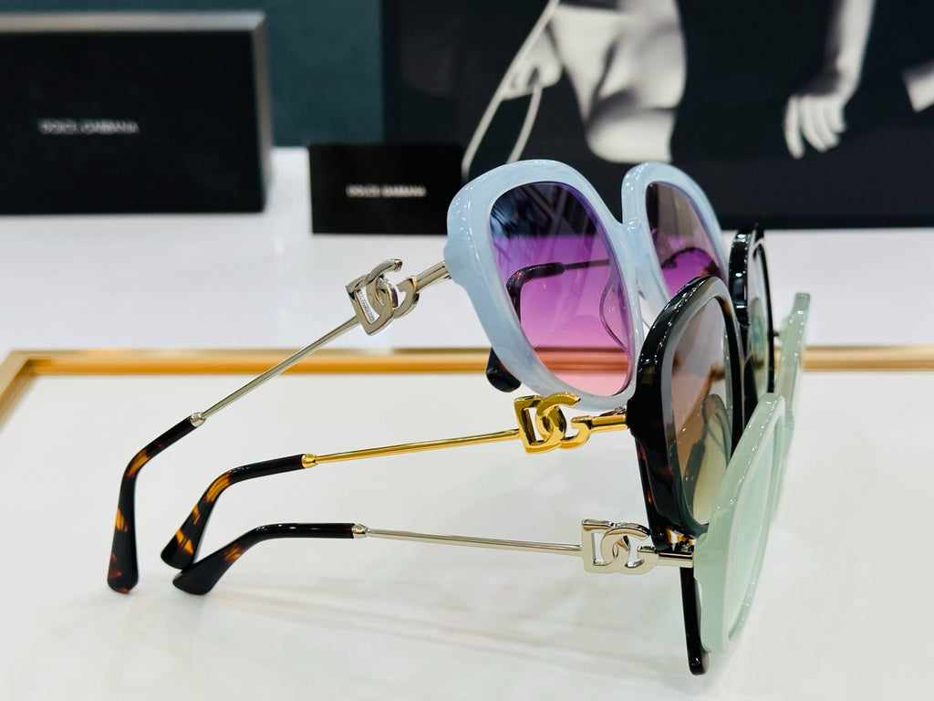 Dolce & Gabbana DG Sunglasses – Oversized Square Frame with Crystal DG Logo