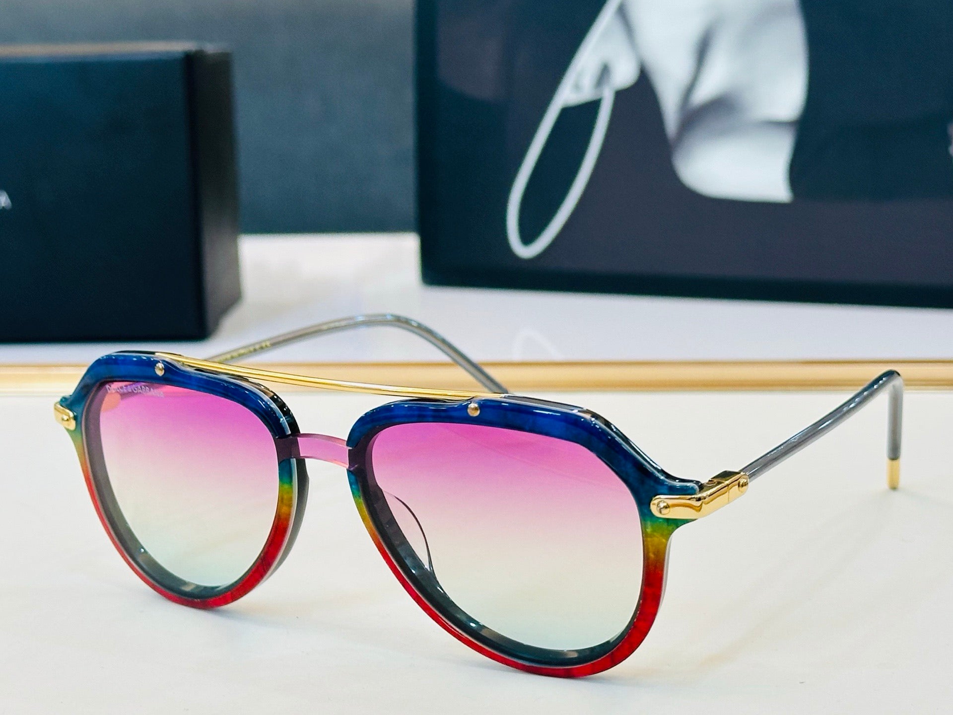 Dolce & Gabbana DG Sunglasses – Oversized Square Frame with Crystal DG Logo