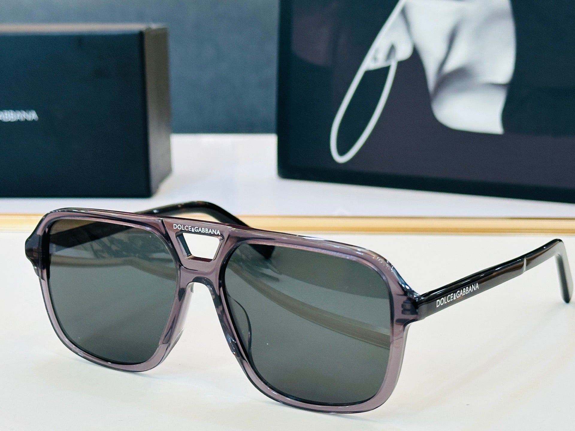 Dolce & Gabbana DG Sunglasses – Oversized Square Frame with Crystal DG Logo