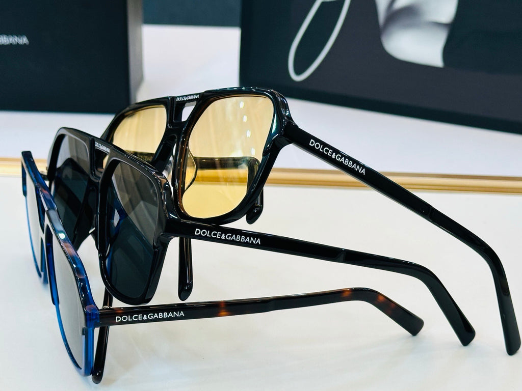 Dolce & Gabbana DG Sunglasses – Oversized Square Frame with Crystal DG Logo