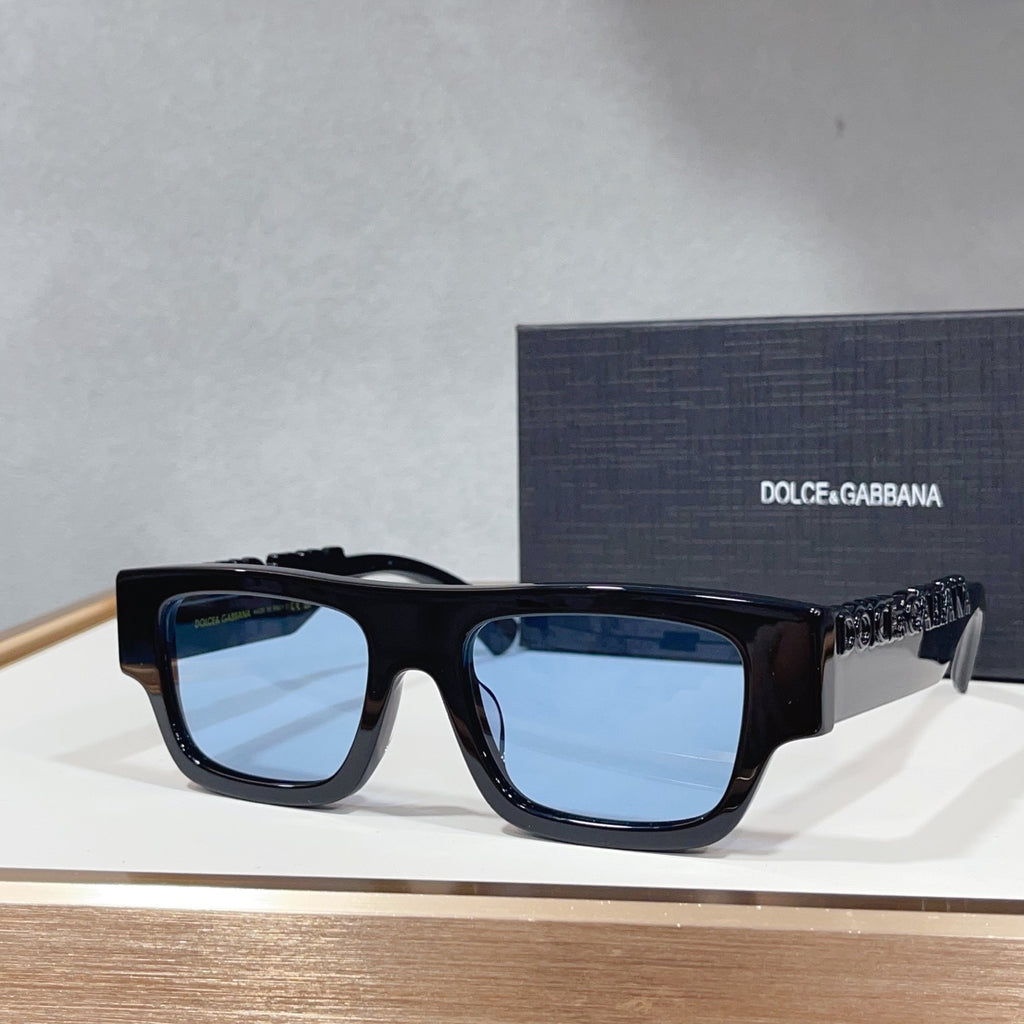 Dolce & Gabbana DG Sunglasses – Oversized Square Frame with Crystal DG Logo