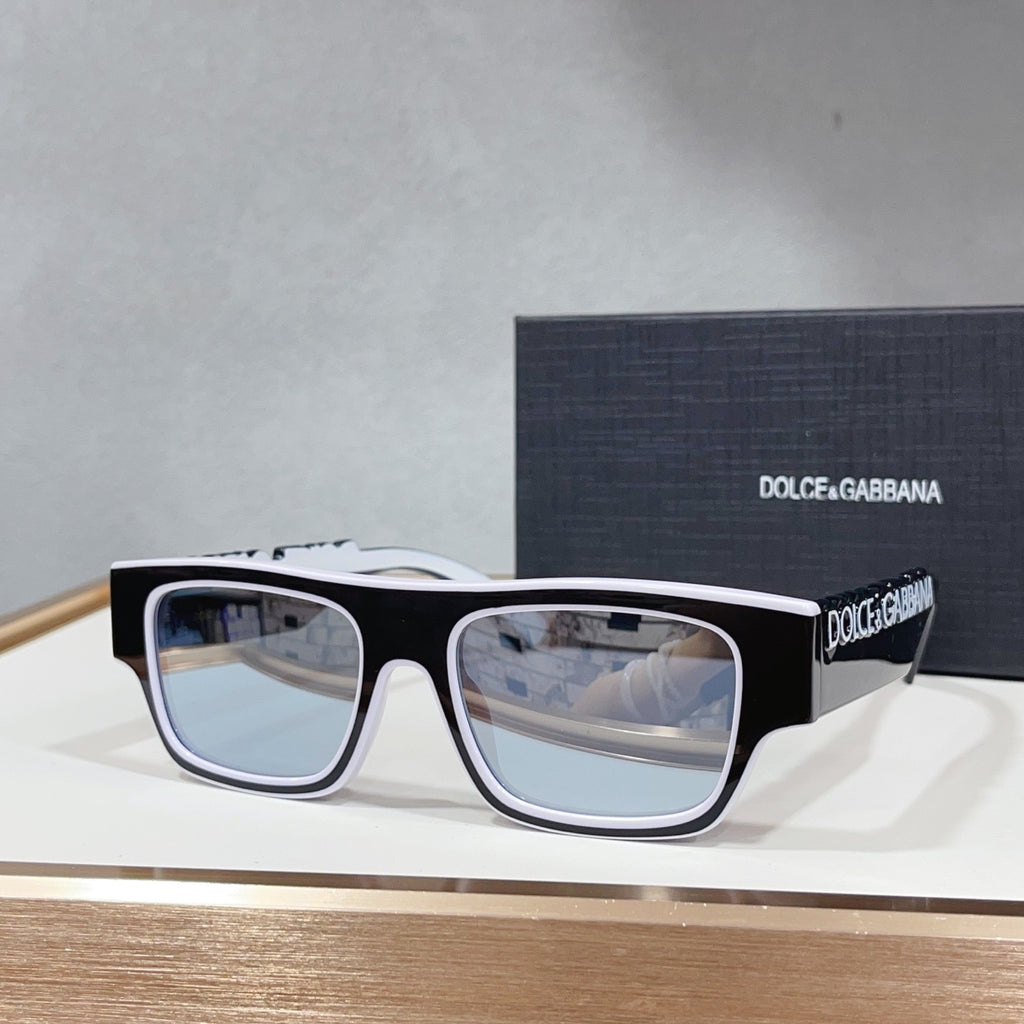 Dolce & Gabbana DG Sunglasses – Oversized Square Frame with Crystal DG Logo