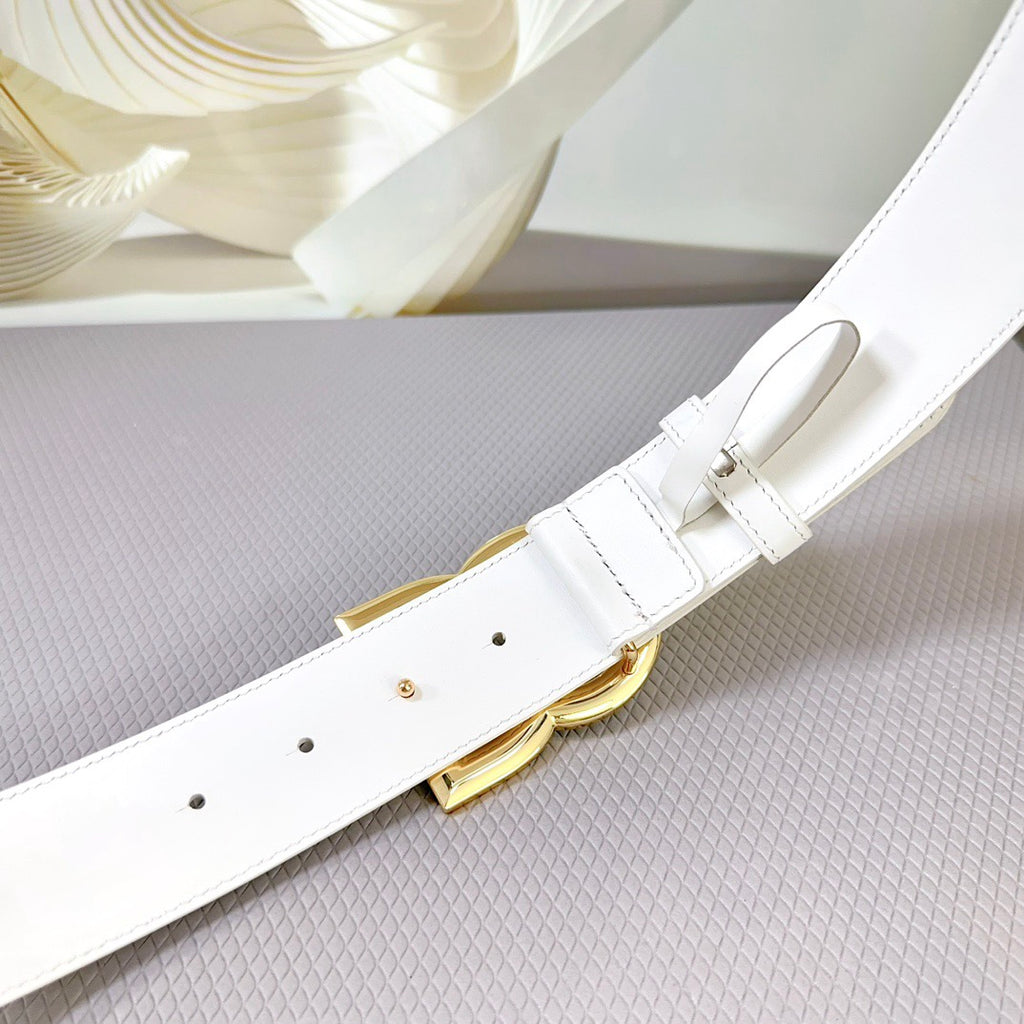 Dolce & Gabbana DG Logo Leather Belt – Gold / Silver / Black Buckle