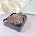 Dolce & Gabbana DG Logo Leather Belt – Gold / Silver / Black Buckle