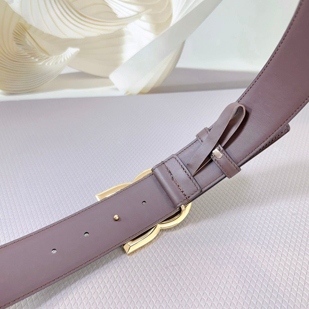Dolce & Gabbana DG Logo Leather Belt – Gold / Silver / Black Buckle