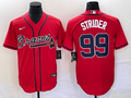 Men's Atlanta Braves Spencer Strider #99 Red Replica Player Jerseys