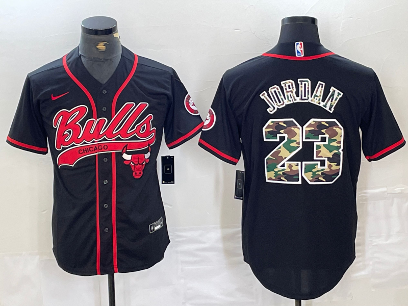 Men's Chicago Bulls Michael Jordan #23 Black Game Player Jersey