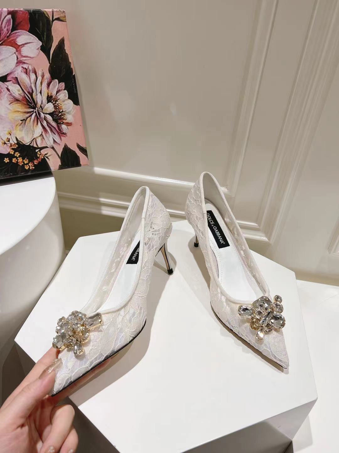 Dolce & Gabbana DG Women's Lace-Mesh Heels
