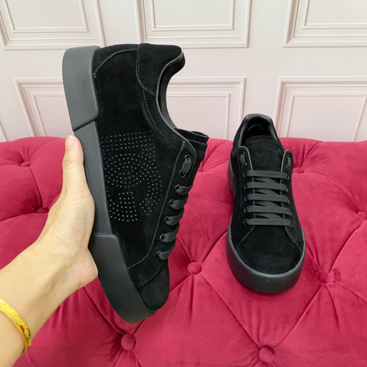 Dolce & Gabbana DG Heavy-Craft Calfskin Sneakers with 5D Accents