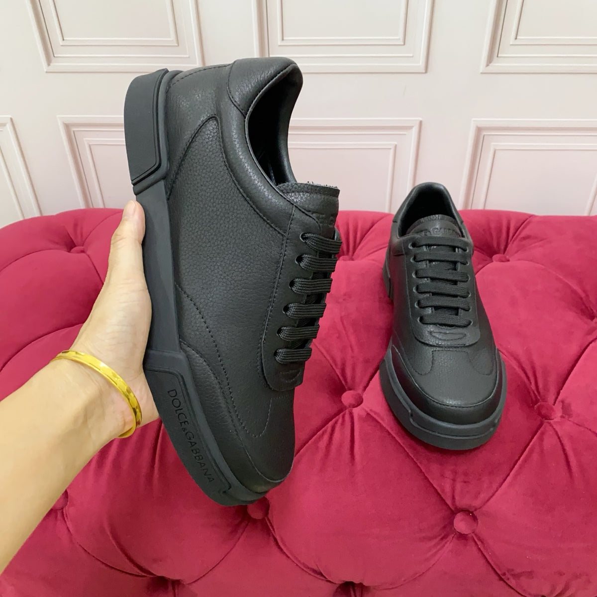Dolce & Gabbana DG Heavy-Craft Calfskin Sneakers with 5D Accents