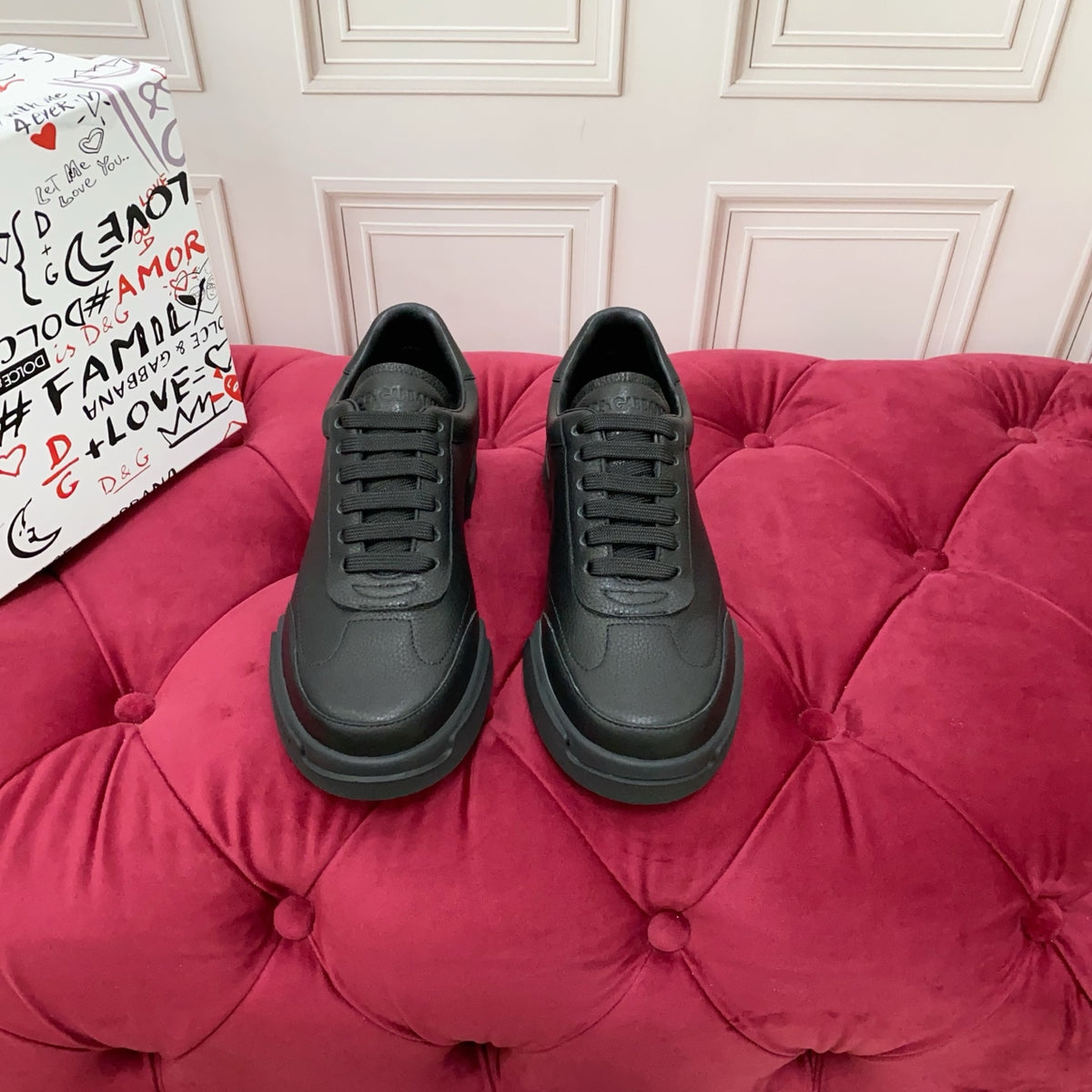 Dolce & Gabbana DG Heavy-Craft Calfskin Sneakers with 5D Accents