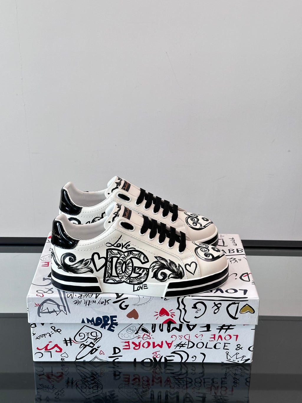 Dolce & Gabbana DG Heavy-Craft Calfskin Sneakers with 5D Accents