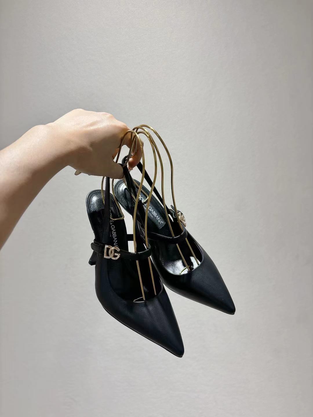 Dolce & Gabbana DG Women's Pointed-Toe Leather Heels